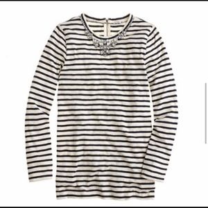 J. Crew navy striped jewel shirt